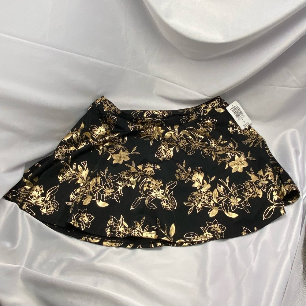 NWT Torrid Gold Floral Black Swim Skirt sz L / 12